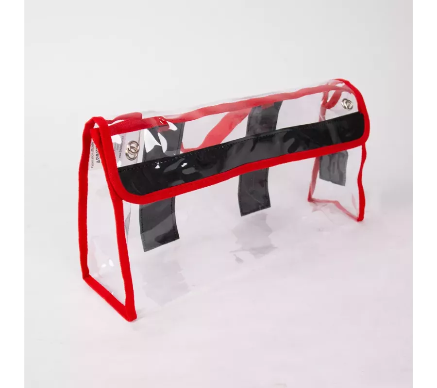Bolsa de seguridad CRISTAL L Roja | Nylon 420D con Velcro