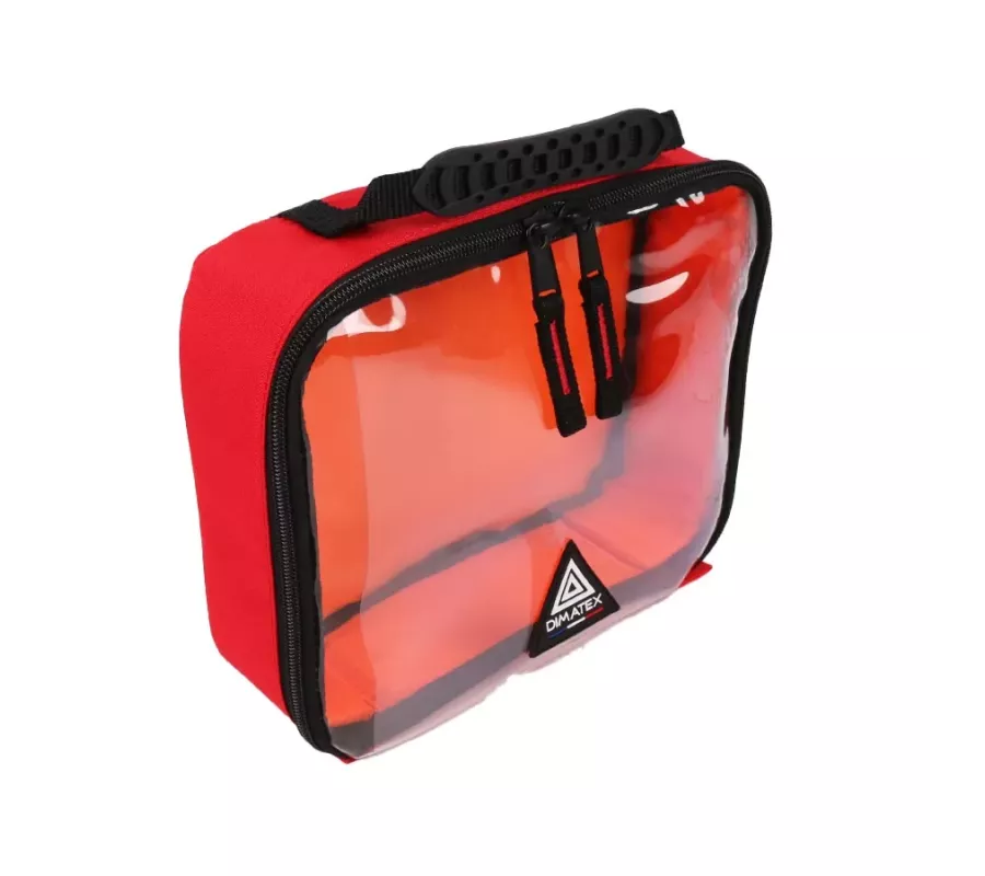 Bolsa RACK M Roja | Anti-impactos con bolsillo transparente