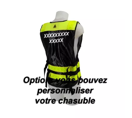 Chaleco PADDOCK Negro – Ajustable y Personalizable con Alta Visibilida