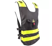 Chaleco PADDOCK Negro – Ajustable y Personalizable con Alta Visibilida