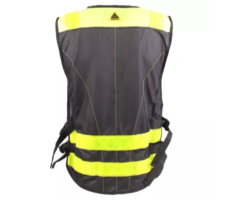 Chaleco PADDOCK Negro – Ajustable y Personalizable con Alta Visibilida