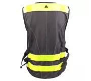 Chaleco PADDOCK Negro – Ajustable y Personalizable con Alta Visibilida