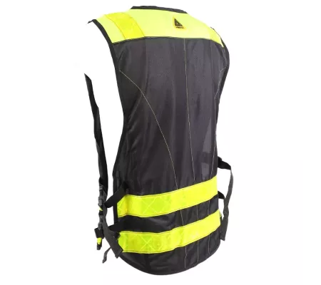 Chaleco PADDOCK Negro – Ajustable y Personalizable con Alta Visibilida