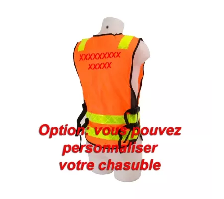Chasuble PADDOCK Orange | Chaleco Reflectante y Personalizable