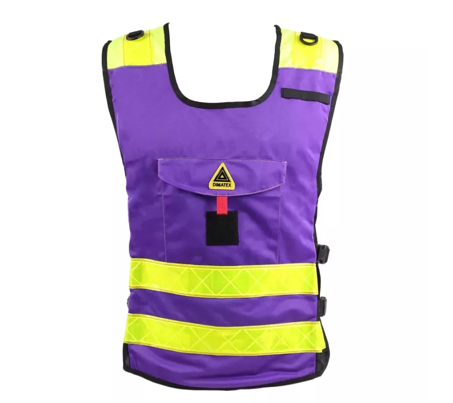 Chaleco PADDOCK Violeta Alta Visibilidad | Multibolsillos y Personaliz
