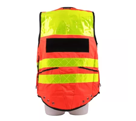 Chaleco STAFF PREMIUM Rojo EN 20471 | Alta Visibilidad y 12 Bolsillos