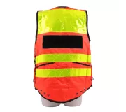 Chaleco STAFF PREMIUM Rojo EN 20471 | Alta Visibilidad y 12 Bolsillos