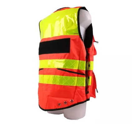 Chaleco STAFF PREMIUM Rojo EN 20471 | Alta Visibilidad y 12 Bolsillos