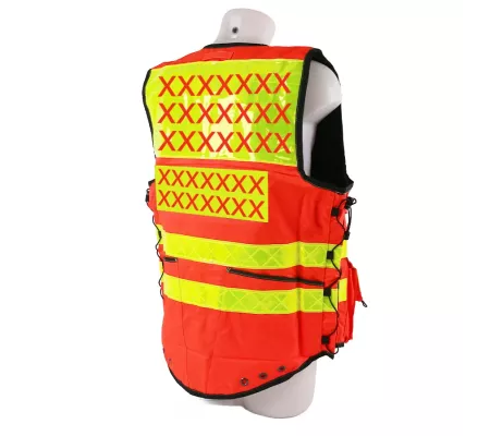Chaleco STAFF PREMIUM Rojo EN 20471 | Alta Visibilidad y 12 Bolsillos