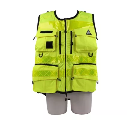 Chaleco STAFF PREMIUM Amarillo EN 20471 | Alta Visibilidad y 12 Bolsil