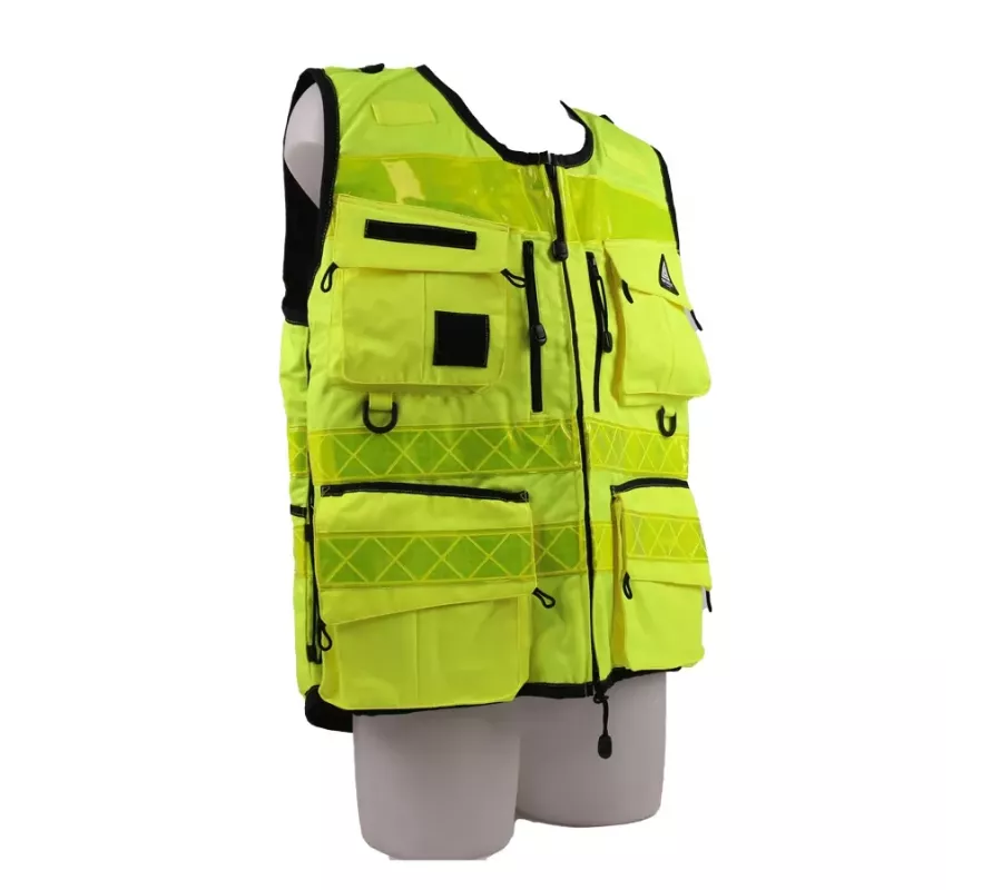 Chaleco STAFF PREMIUM Amarillo EN 20471 | Alta Visibilidad y 12 Bolsil