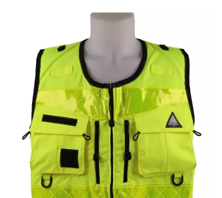 Chaleco STAFF PREMIUM Amarillo EN 20471 | Alta Visibilidad y 12 Bolsil