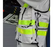 Gilet de Intervención Blanco STAFF ACCESS – Multi-bolsillos y Ajustabl