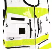 Gilet de Intervención Blanco STAFF ACCESS – Multi-bolsillos y Ajustabl