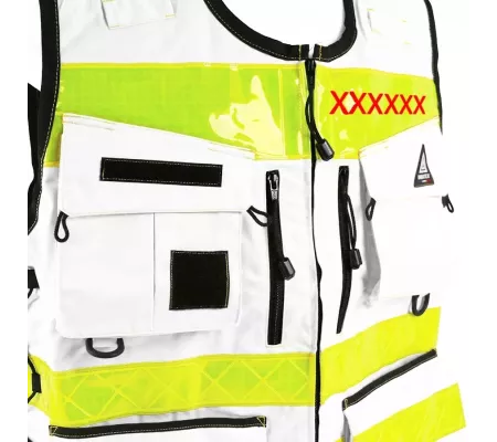 Gilet de Intervención Blanco STAFF ACCESS – Talla L/XL – Multi-bolsill