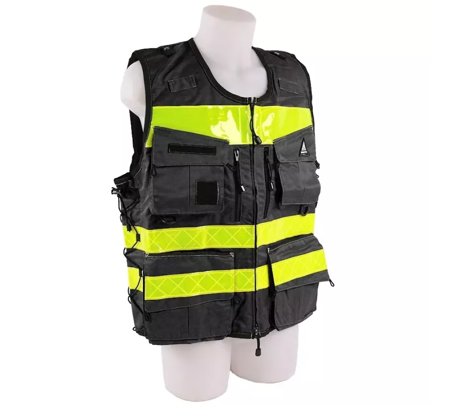 Gilet de Intervención Negro STAFF ACCESS – Talla L/XL – Multi-bolsillo