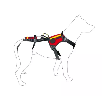 Harnais treuillable SALVATEX Rouge – Chien sécurité et performance