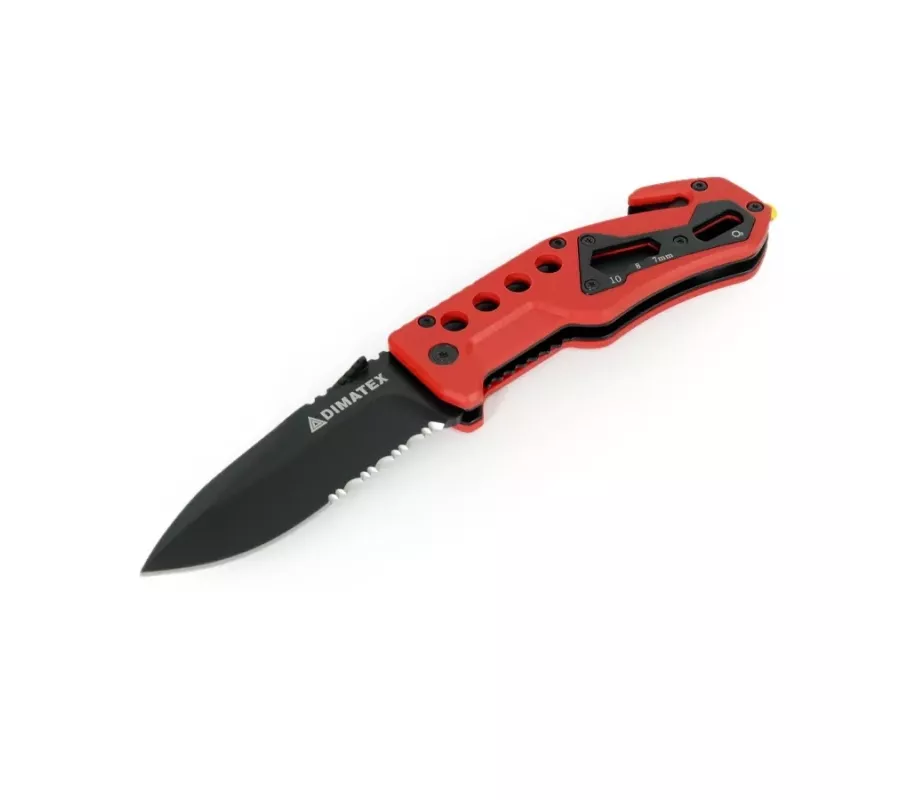 Cuchillo NEW YORK Rojo – Herramienta de rescate multifunción