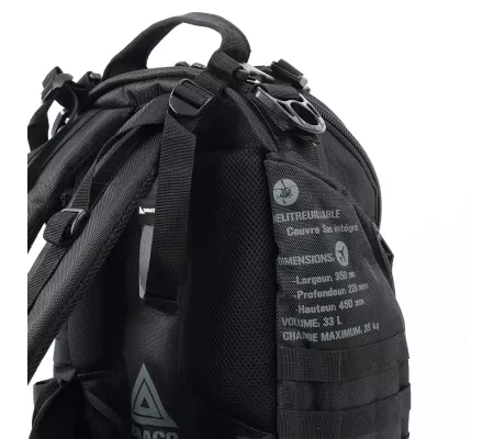 Mochila operacional BRACO Full Black resistente y táctica
