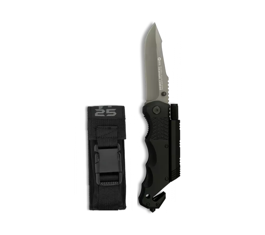 Navaja plegable K25 con pedernal y antorcha
