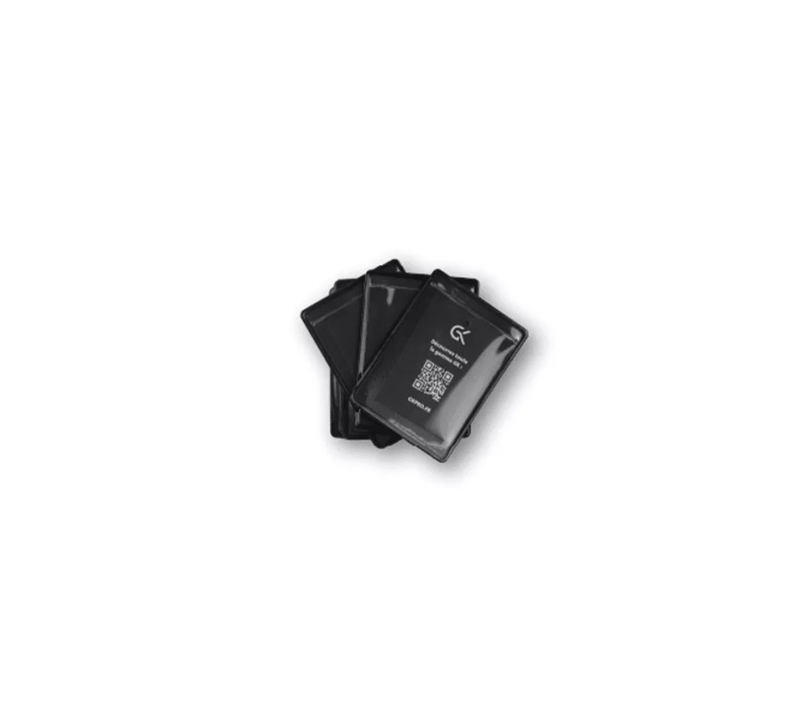 Tarjetero con velcro, negro - Paquete de 10