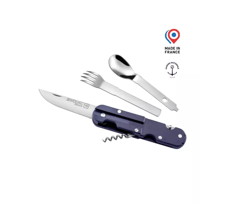 Cuchillo de Bivouac con cubertería - Armada francesa