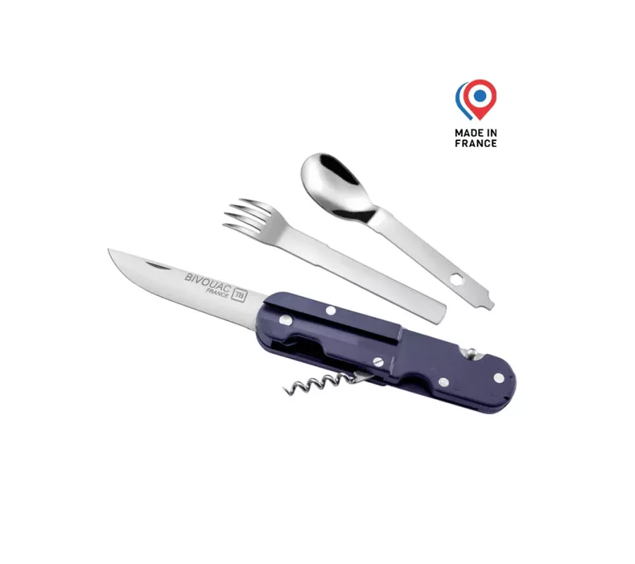 Cuchillo de Bivouac con cubiertos