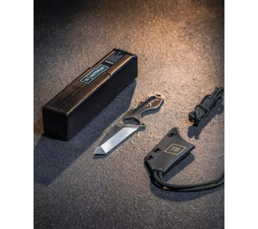 Cuchillo S-NECK con funda de Kydex + cuerda