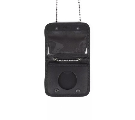 Porta-carné de cuello con espacio para medalla