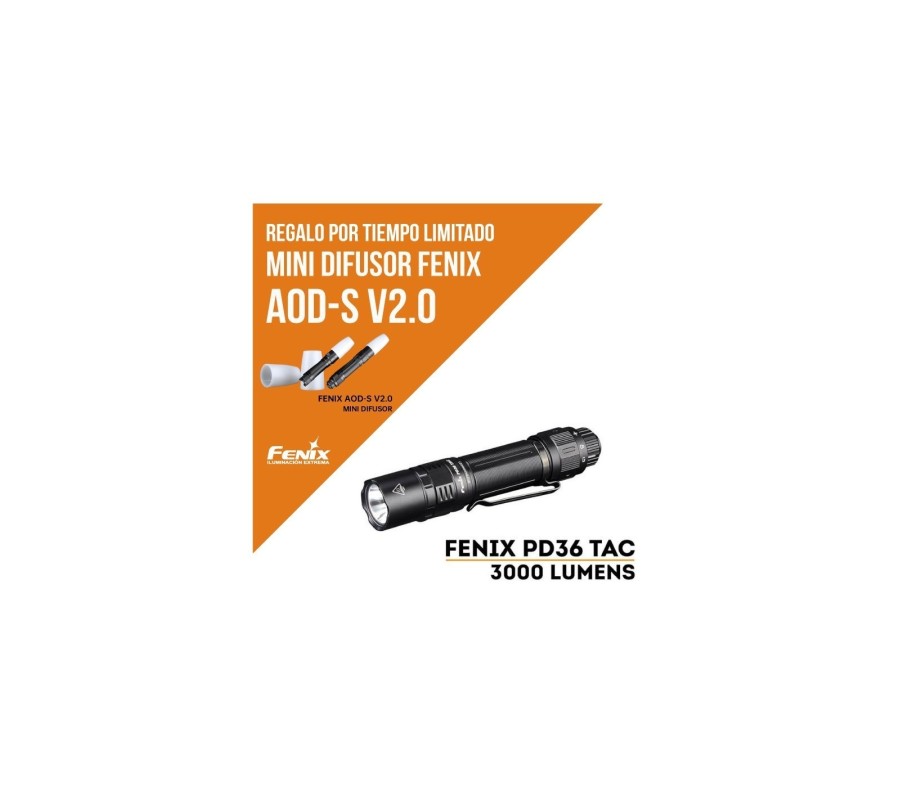 Linterna Fénix PD36 TAC Táctica de 3000 lúmenes y estrobo | XS Equipament