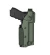 Funda Zoom para diestros VKZ804 verde oliva para GLOCK 17/18/19/22/23 con linterna/láser | XS Equipament