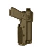 Funda Zoom para diestros VKZ804 color tostado para GLOCK 17/18/19/22/23 con linterna/láser | XS Equipament