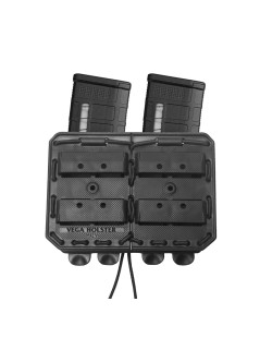 Portacargadores doble Bungy 8BL17 negro, lado a lado, para M4/AR15 | XS Equipament