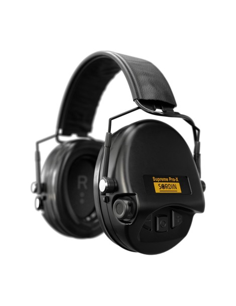 Orejeras con diadema de cuero negro Supreme Pro-X SFA | XS Equipament