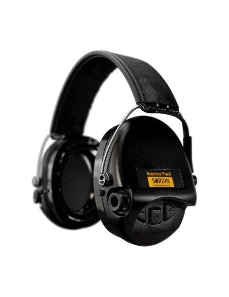 Orejeras con diadema de cuero negro Supreme Pro-X LED | XS Equipament