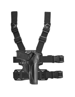 Funda de muslo nivel III  Kit CAMA Todo en Uno  Funda de polímero para muslo grande  Funda de retención con clip de doble embrag