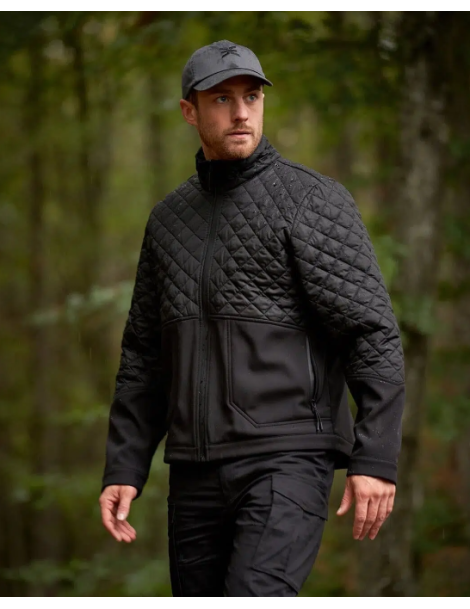 Chaqueta Softshell STORM Bimateria Negra – Táctica y versátil | XS Equipament