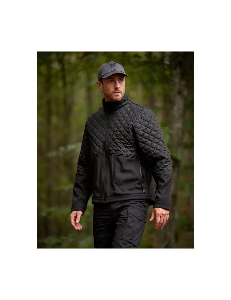 Chaqueta Softshell STORM Bimateria Negra – Táctica y versátil | XS Equipament